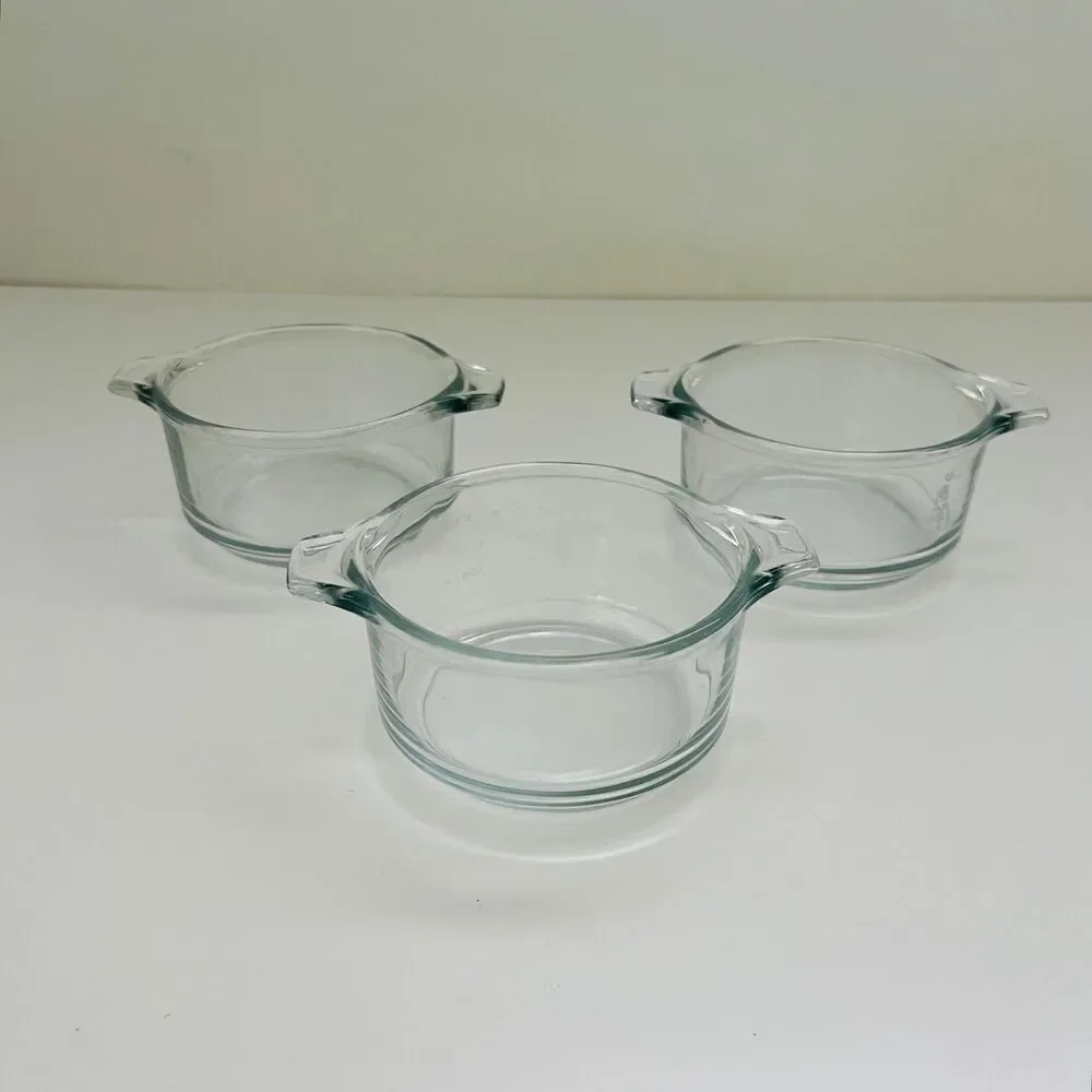DYNAWARE PYR-O-REY Clear Glass Small Casserole Dishes With Lids, Set of 3